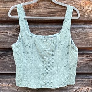 GB Garden Party Sage Green Cami with Faux Buttons